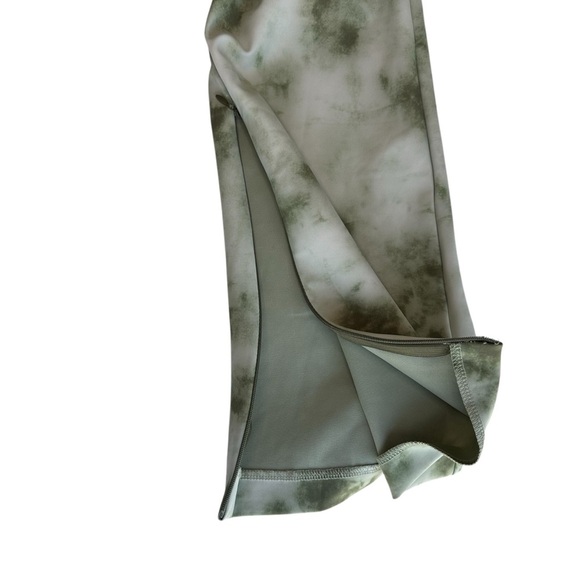 Zara Tie Dye High Waisted Kick Flare Split Leggings - Green - Size Medium - Picture 5 of 8